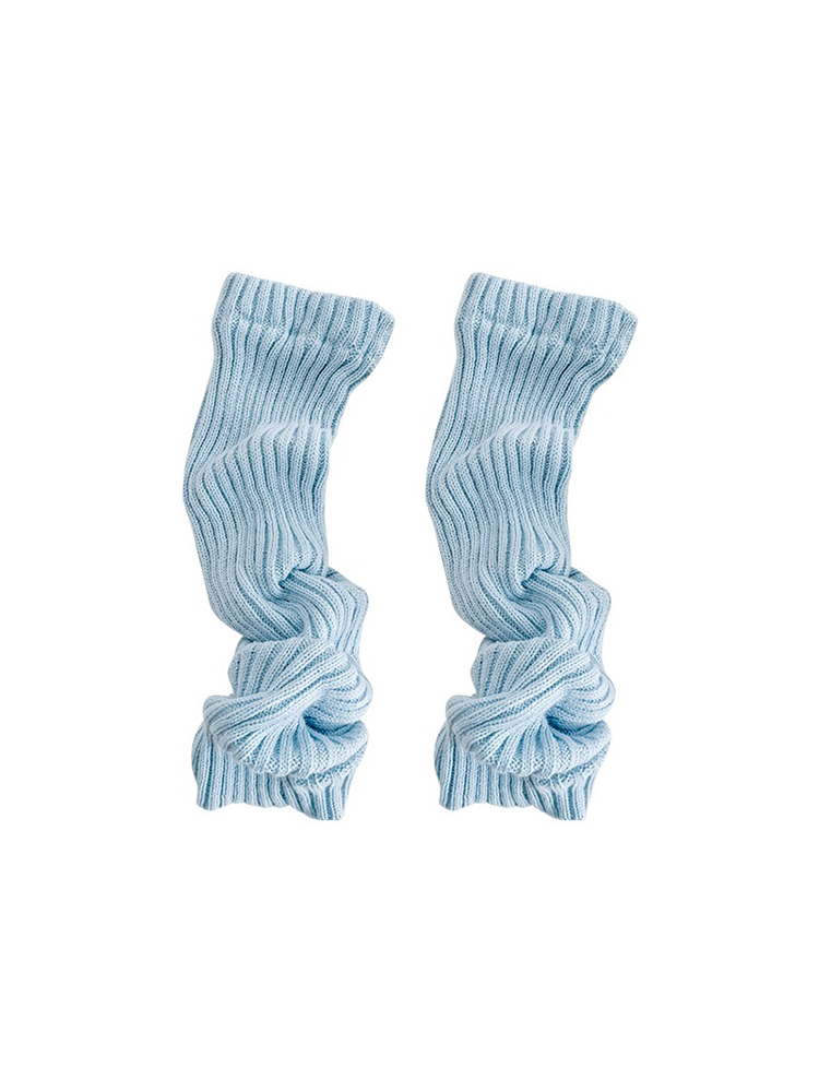 Retro Preppy Chic Multicolor Leg Warmers Lady's Ankle Ribbed Knitted - Yangma