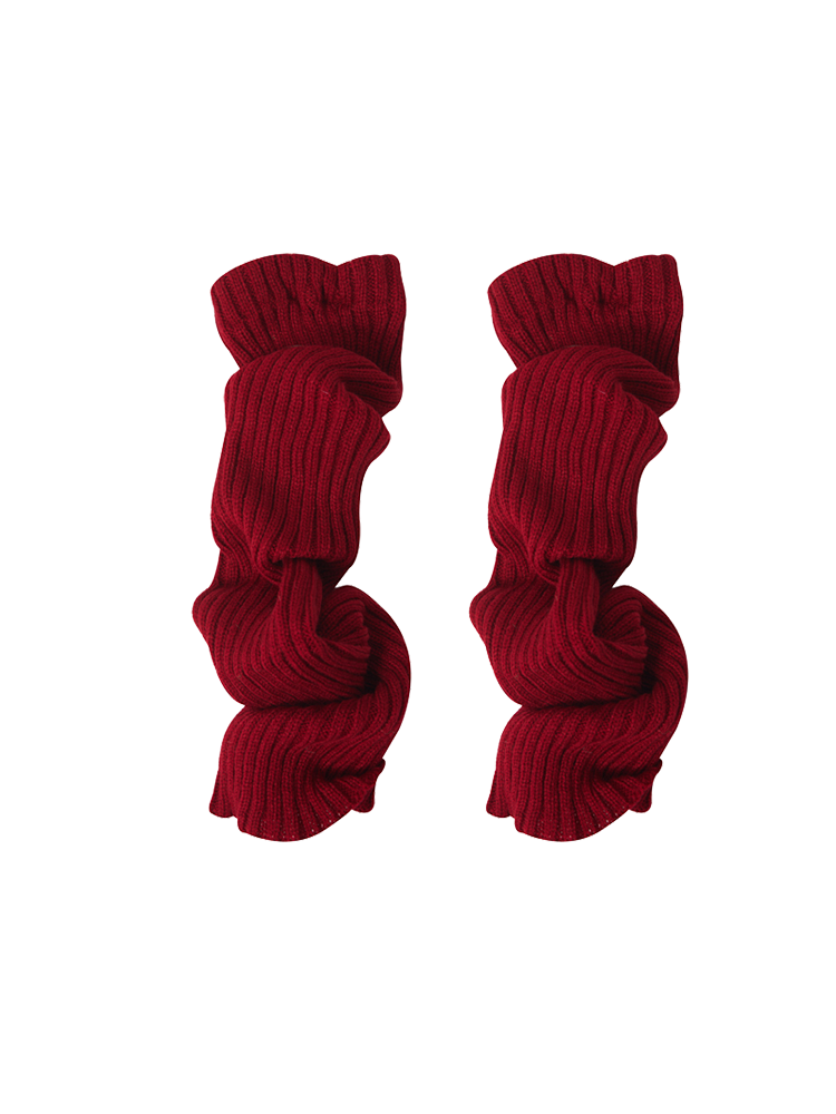 Retro Preppy Chic Multicolor Leg Warmers Lady's Ankle Ribbed Knitted - Yangma