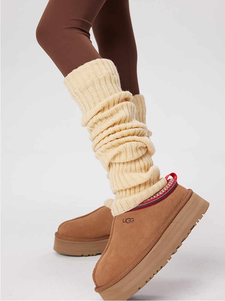 Retro Preppy Chic Multicolor Leg Warmers Lady's Ankle Ribbed Knitted - Yangma