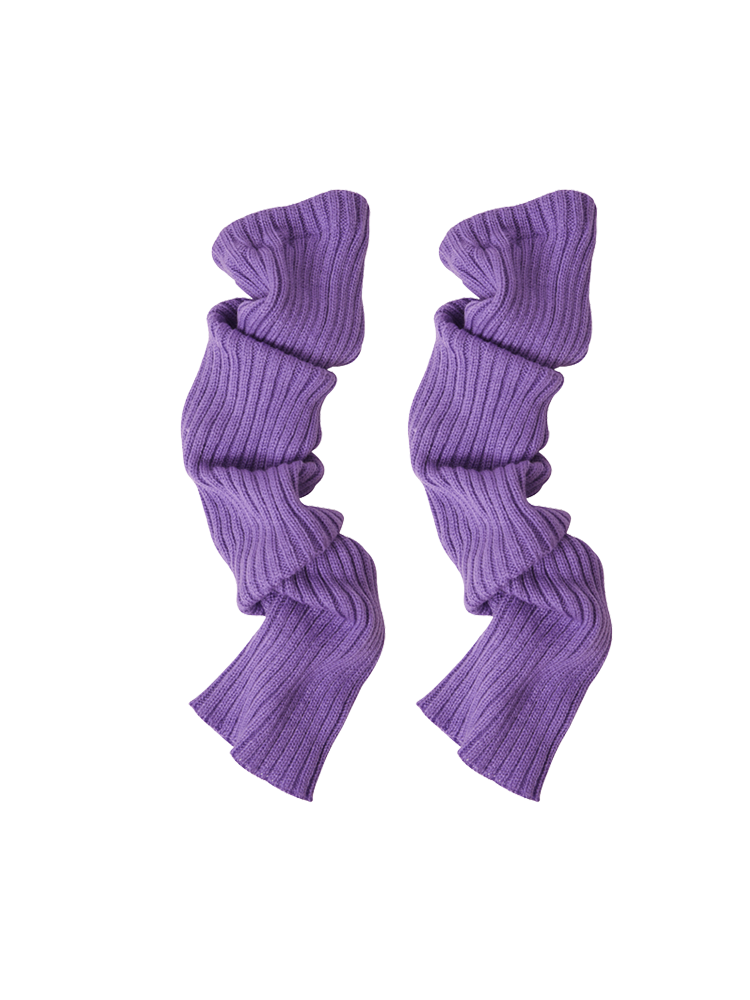 Retro Preppy Chic Multicolor Leg Warmers Lady's Ankle Ribbed Knitted - Yangma