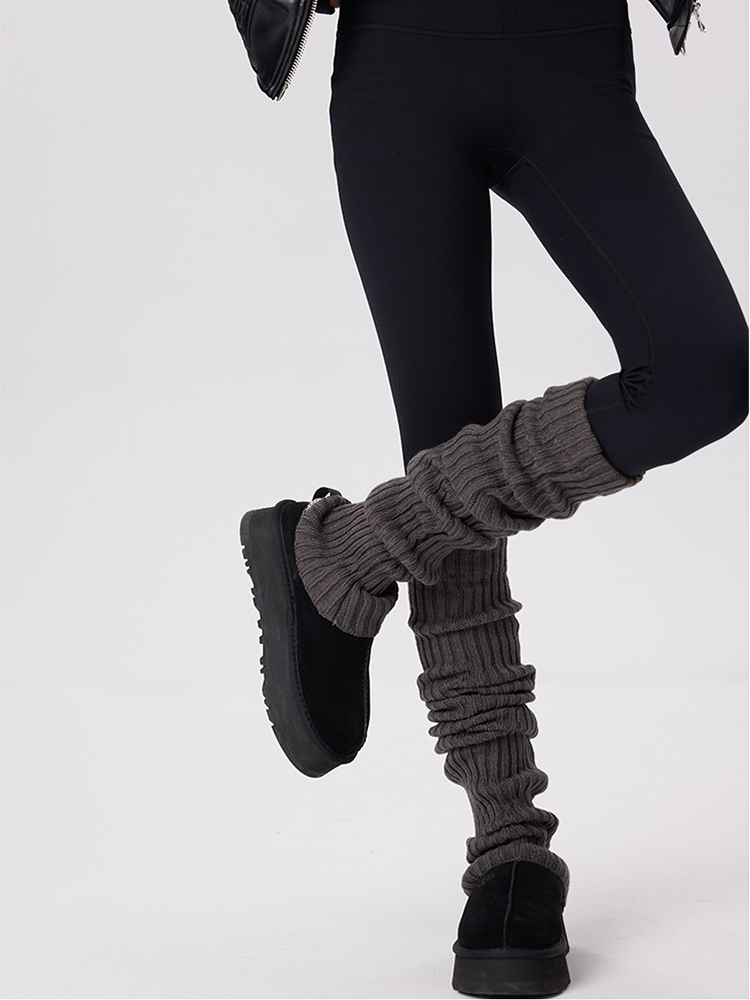 Retro Preppy Chic Multicolor Leg Warmers Lady's Ankle Ribbed Knitted - Yangma