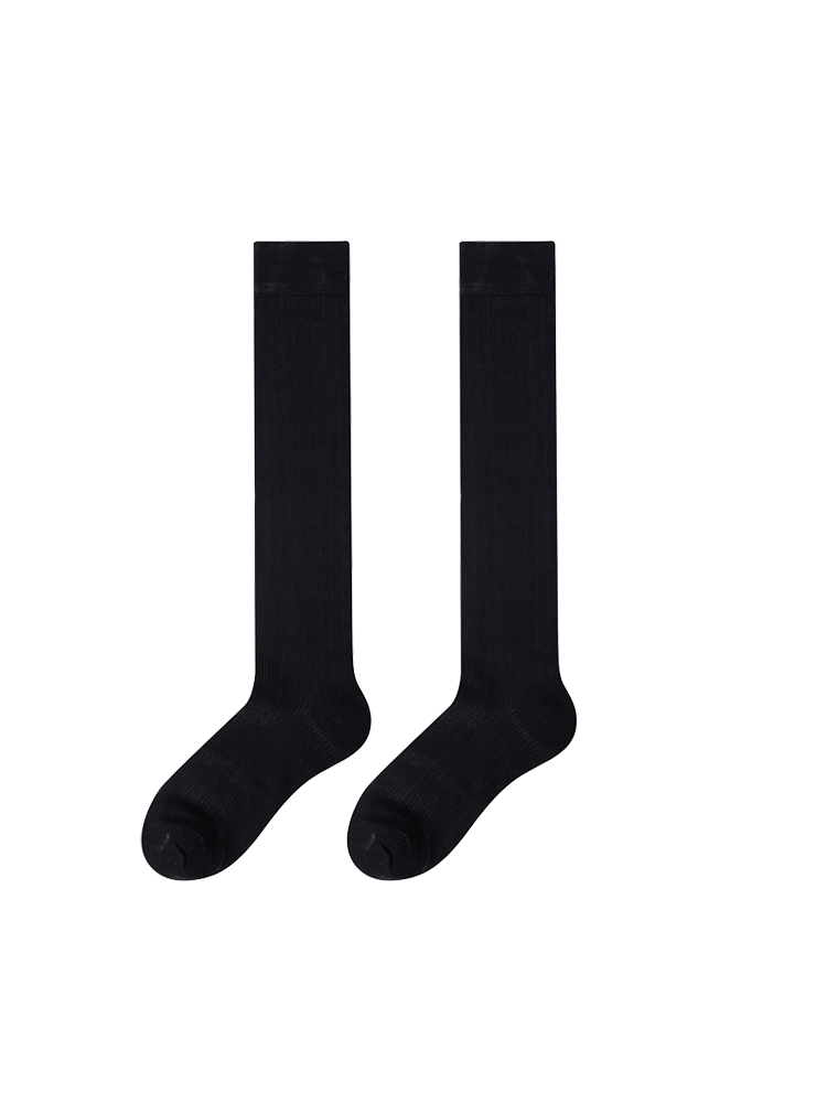 Lady's Knee High Sheer Stocking Stripe Light Trouser Socks - Yangma