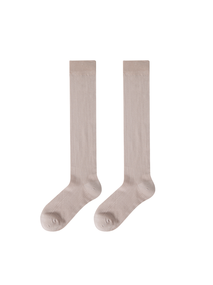 Lady's Knee High Sheer Stocking Stripe Light Trouser Socks - Yangma