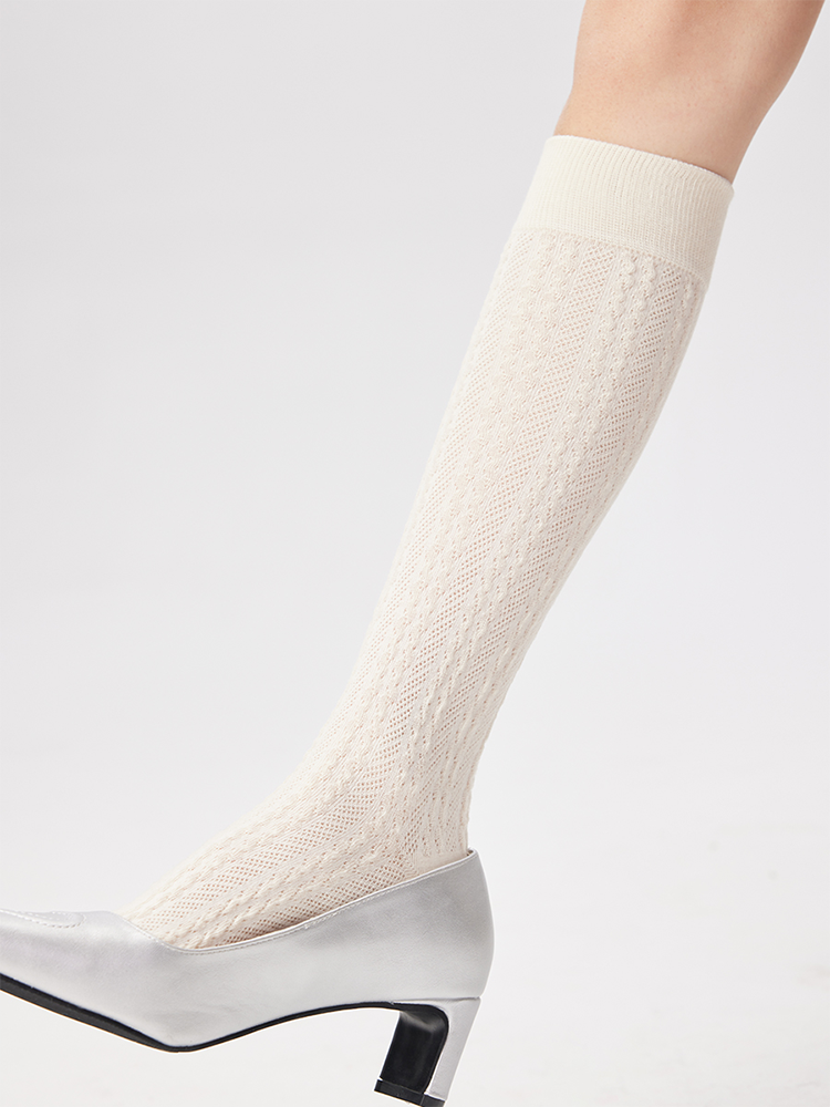 Women's Cable Knit Thigh High Boot Socks Extra Long Winter Stockings Leg Warmers - Yangma