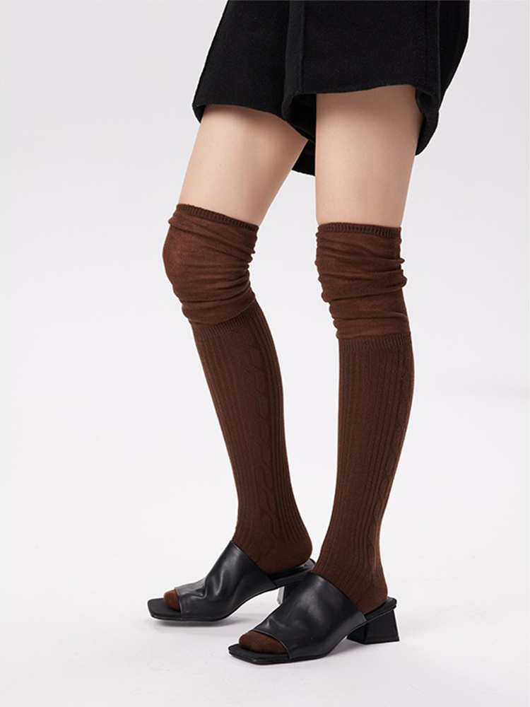 Women's Bamboo Thigh Knee High Socks Boot Stocking Knit - Yangma