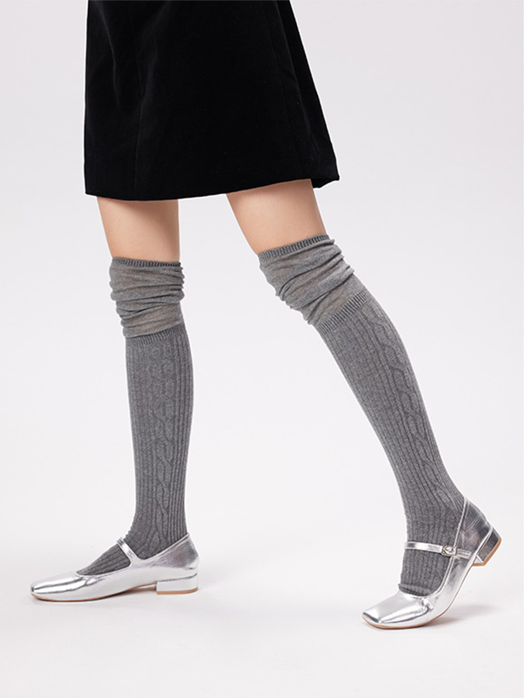Women's Bamboo Thigh Knee High Socks Boot Stocking Knit - Yangma