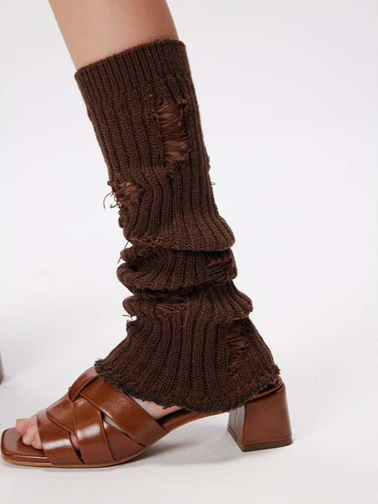 Leg Warmers for Women Knee High Knit Warm Thermal Acrylic Winter Sleeve - Yangma