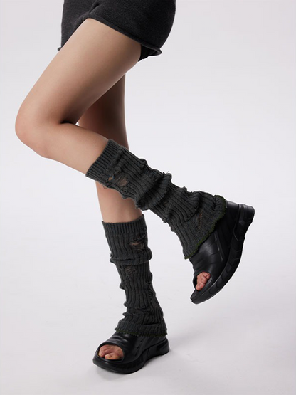 Leg Warmers for Women Knee High Knit Warm Thermal Acrylic Winter Sleeve - Yangma