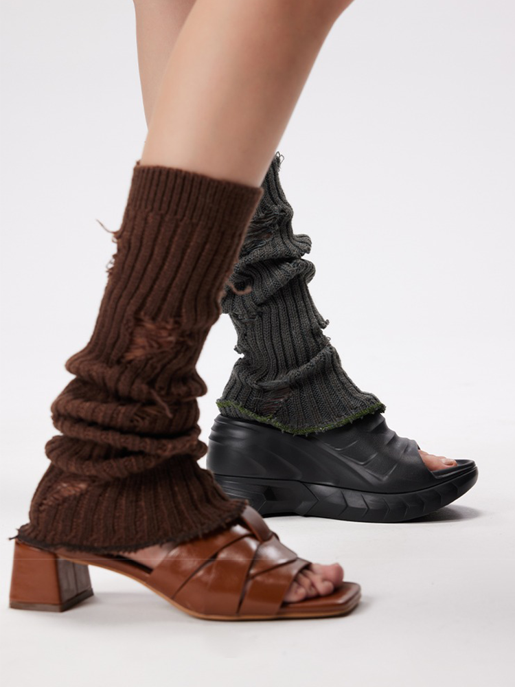 Leg Warmers for Women Knee High Knit Warm Thermal Acrylic Winter Sleeve - Yangma