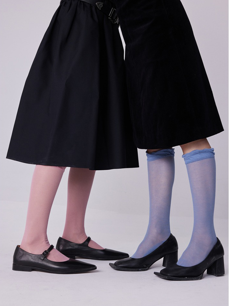 Ruffle Knee High Stocking for Women Nylon Trouser Socks - Yangma