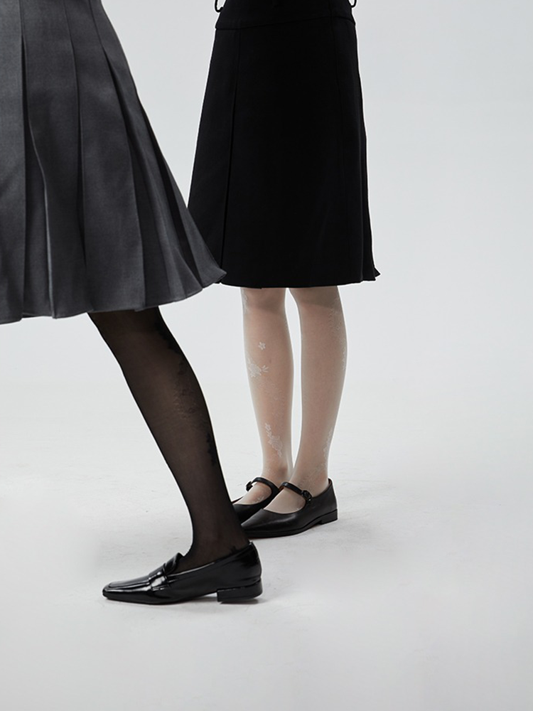 New Jeans Y2K Lolita Lace Pattern Tights Black Stockings High Waist Pantyhose - Yangma