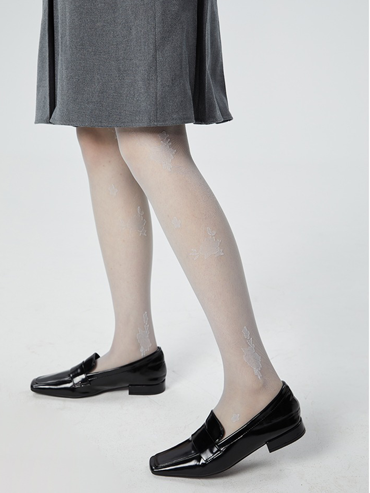 New Jeans Y2K Lolita Lace Pattern Tights Black Stockings High Waist Pantyhose - Yangma