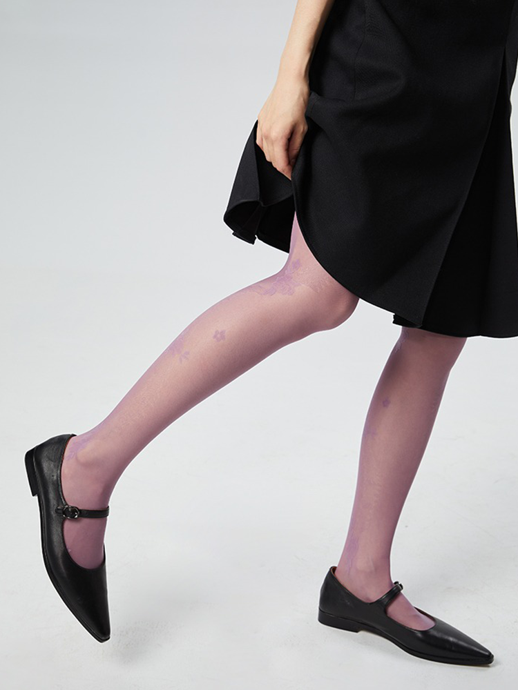 New Jeans Y2K Lolita Lace Pattern Tights Black Stockings High Waist Pantyhose - Yangma