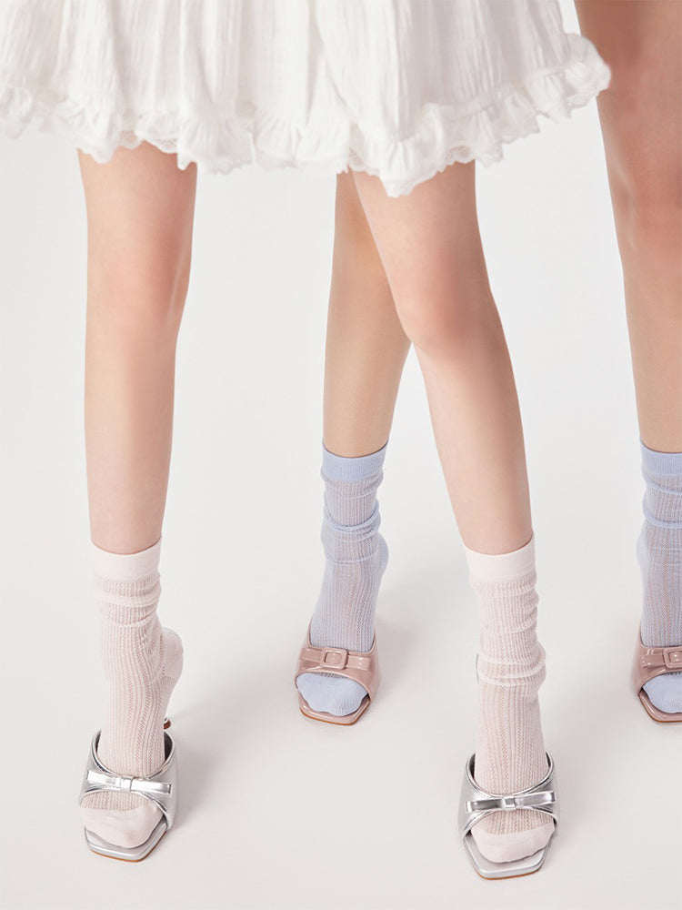 Ballet Women's Socks Mid-Length Mesh Ankle Summer - Yangma