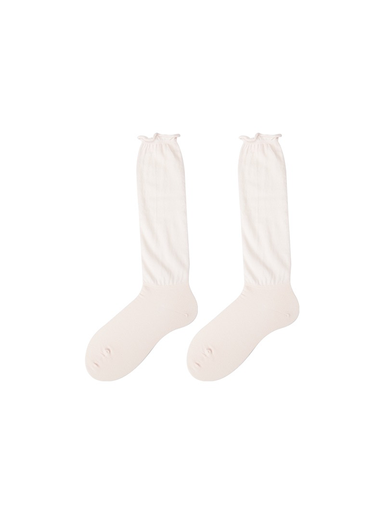 Ruffles Lady's Knee High Cotton Slouchy Socks - Yangma