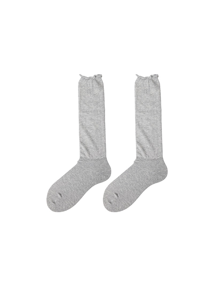 Ruffles Lady's Knee High Cotton Slouchy Socks - Yangma