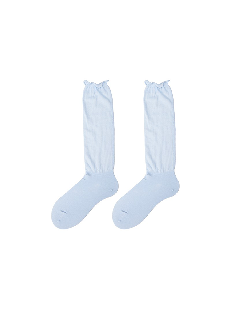 Ruffles Lady's Knee High Cotton Slouchy Socks - Yangma