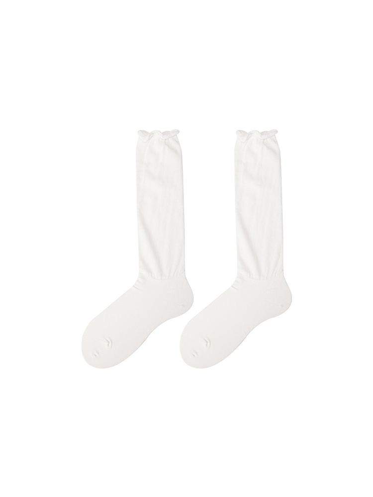 Ruffles Lady's Knee High Cotton Slouchy Socks - Yangma