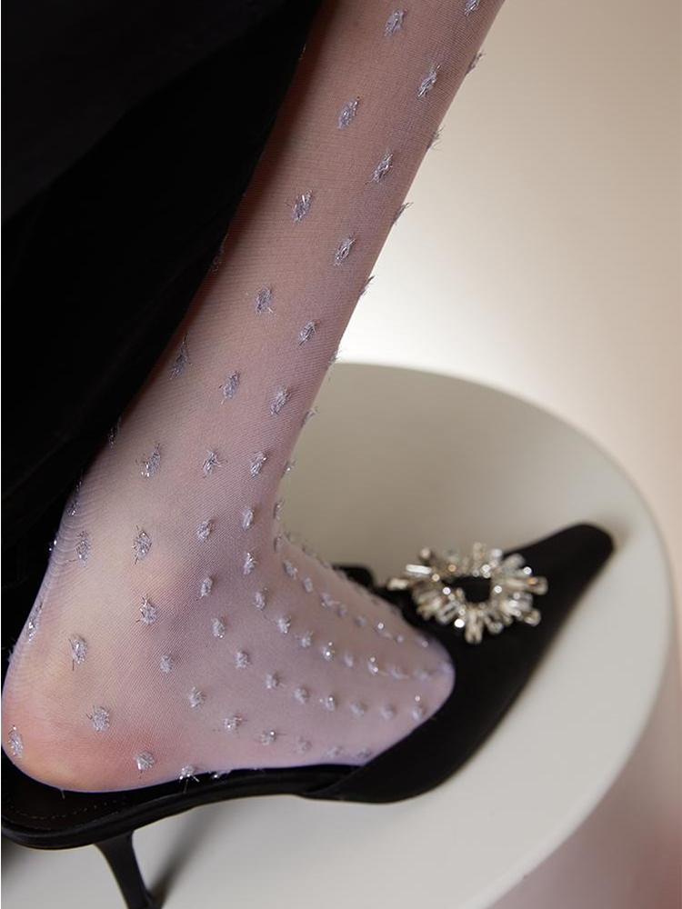 Sheer Knee High Spot Stocking for Women Nylon Trouser Socks - Yangma