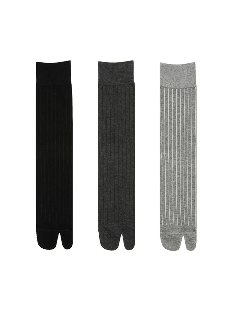 Tabi Socks Pairs of Crew Split Toe for Women Breathable Stripe Mid-Length Ankle - Yangma