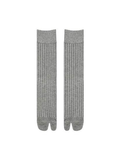 Tabi Socks Pairs of Crew Split Toe for Women Breathable Stripe Mid-Length Ankle - Yangma