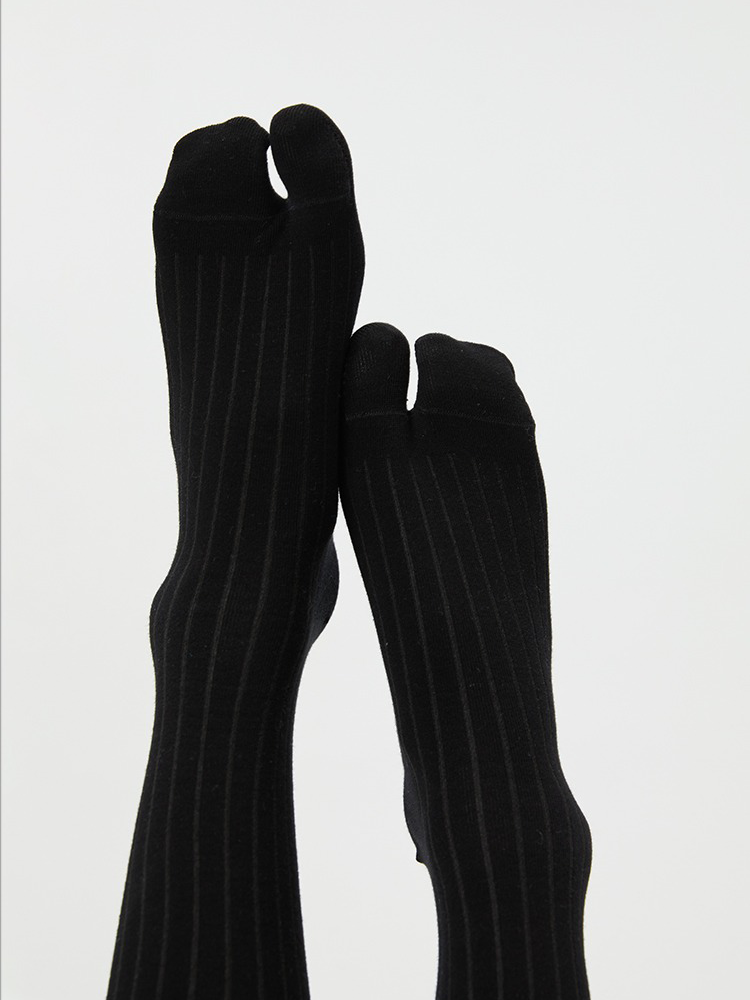 Tabi Socks Pairs of Crew Split Toe for Women Breathable Stripe Mid-Length Ankle - Yangma