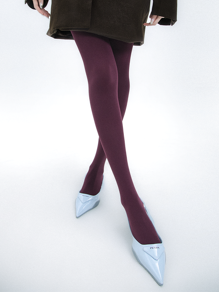 Matte Velvet Wine Red Pantyhose Spicy Babe Style - Yangma