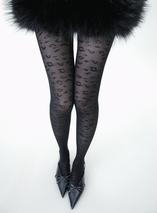 Leopard Print Tights Animal Jacquard Y2K Sexy Pantyhose - Yangma