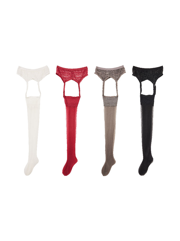 Silk-Feel Strap Stockings for Women Sexy One-Piece Thigh - Yangma