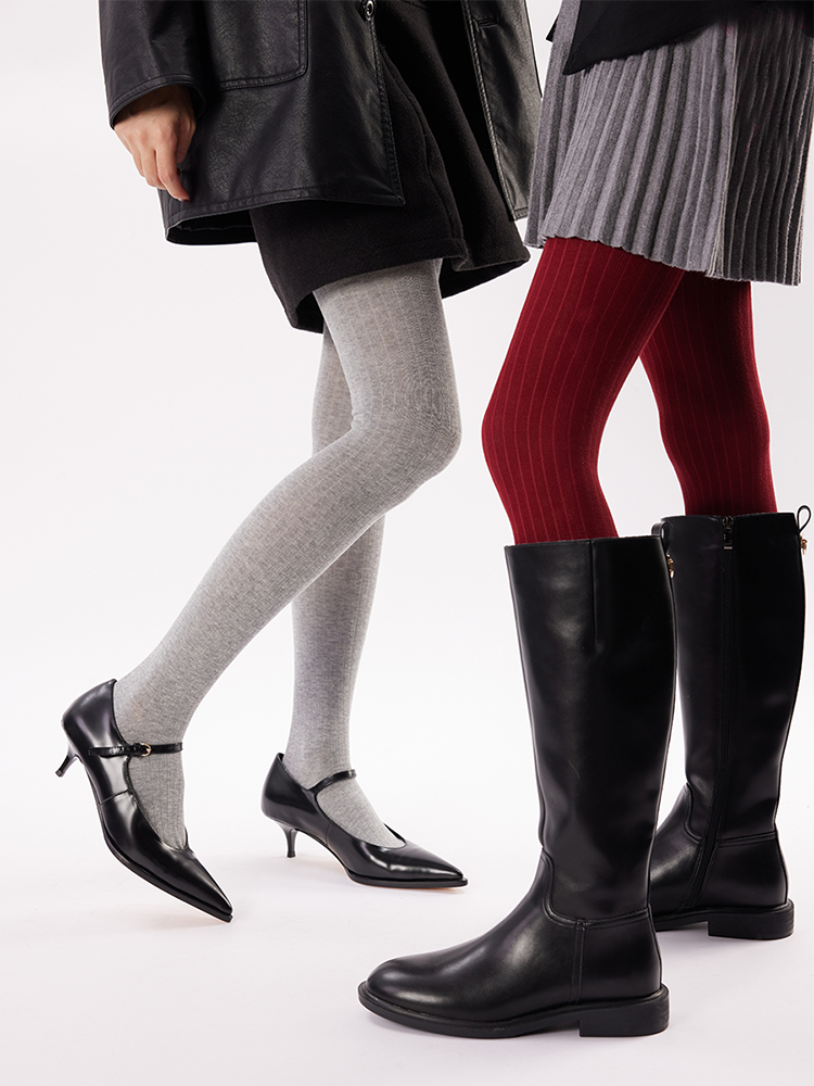 Christmas Red Knitted Tights Slimming - Yangma