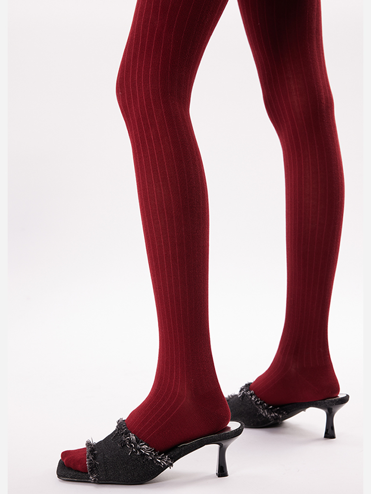 Christmas Red Knitted Tights Slimming - Yangma