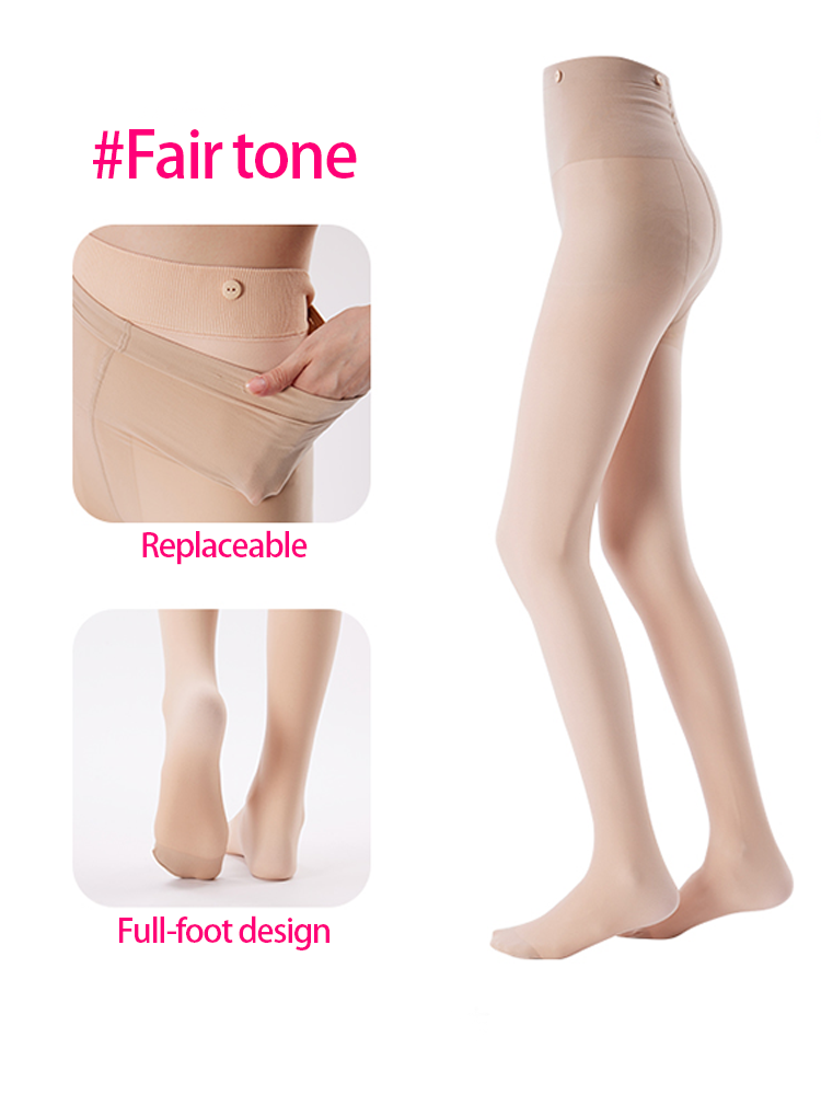 Fleece-Lined Sheer Tights – Winter-Ready, Anti-Snag & Detachable - Yangma