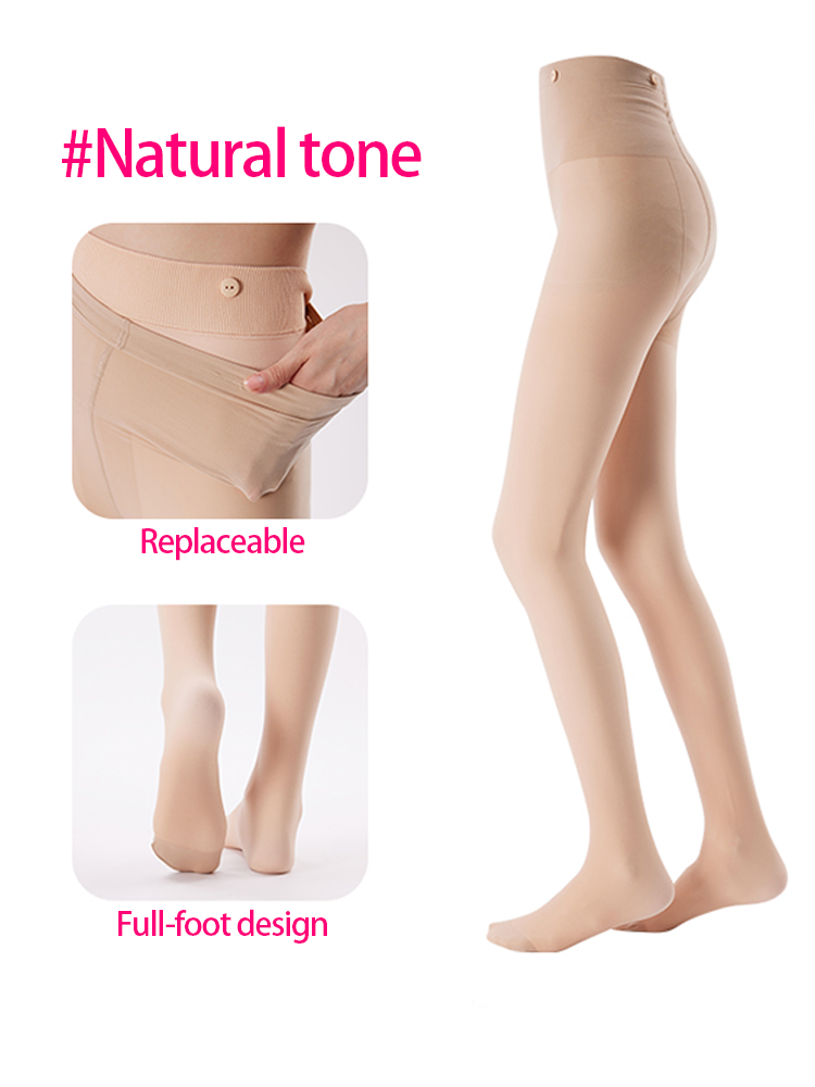 Fleece-Lined Sheer Tights – Winter-Ready, Anti-Snag & Detachable - Yangma