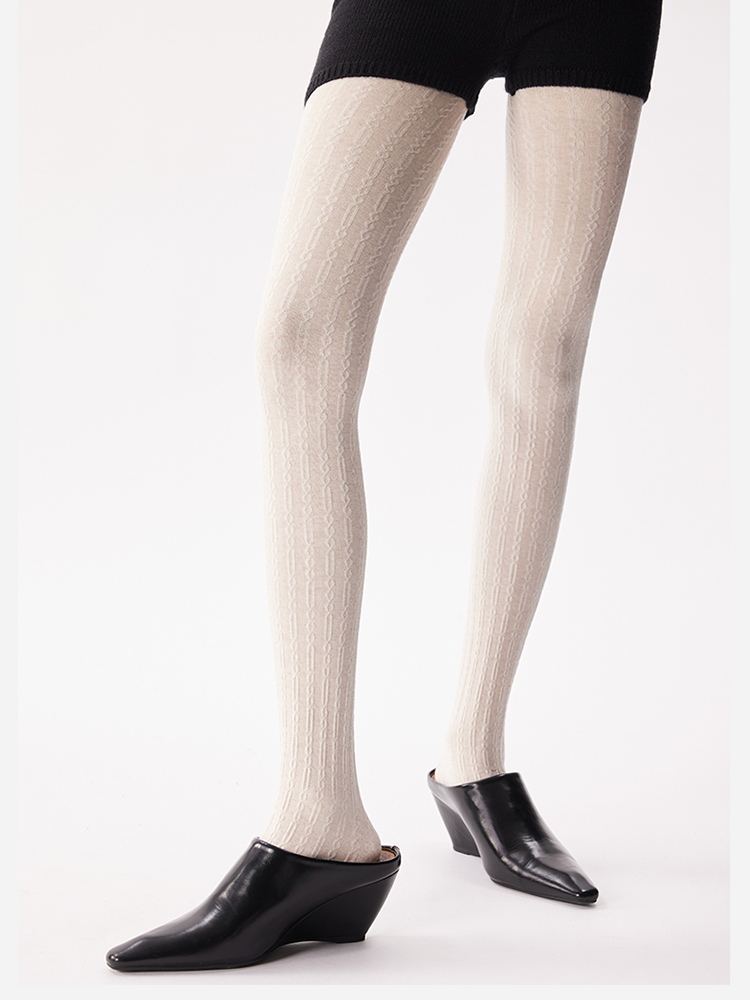 Cable Knit Tights Stocking Casual Easy Wear - Yangma
